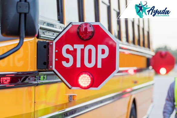 collision with a school bus in Bakersfield