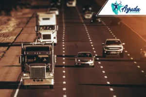 crash between car and a cargo truck